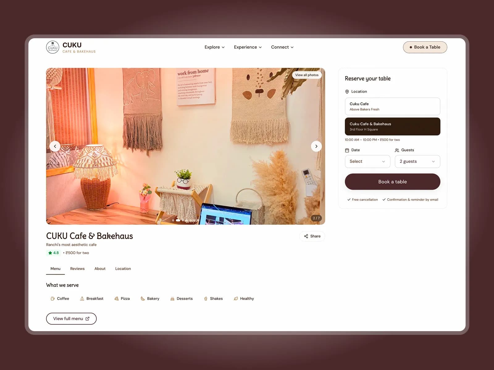 Cuku Cafe project showcase